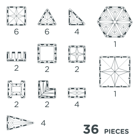Set magnetic de construit Pastel 36 piese, Cleverclixx [3]