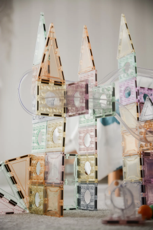 Set magnetic Magblox - 98 piese, circuit cu bile PASTEL - Magbrix Marble Run [5]