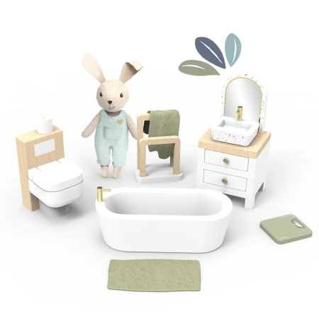 Noutati - Set mobilier baie pentru casa de papusi, Speedy Monkey