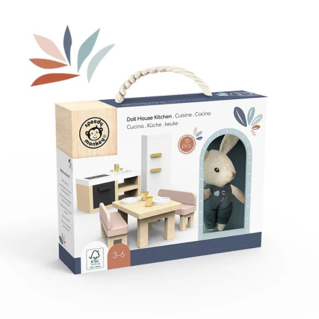 Set mobilier bucatarie pentru casa de papusi, Speedy Monkey [1]