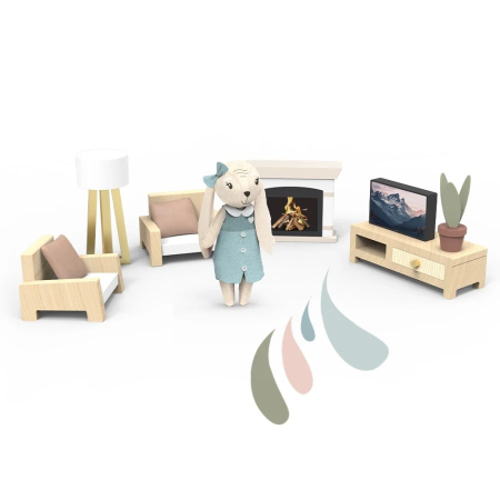 Noutati - Set mobilier living pentru casa de papusi , Speedy Monkey