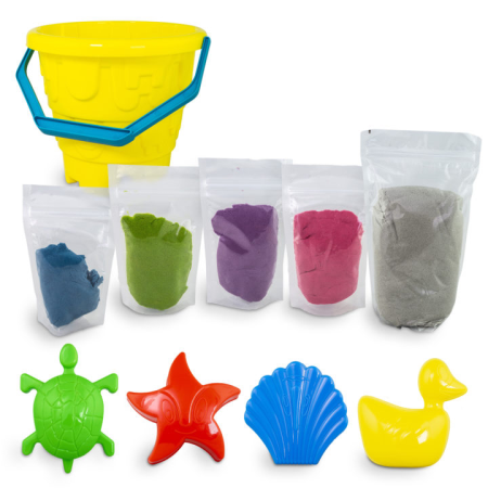Set Nisip Kinetic 5 culori cu accesorii - Plaja [1]