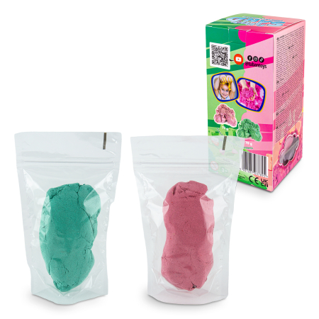 Set Nisip Pufos - roz si verde [1]