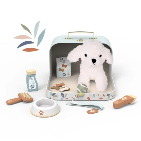 Educative - Set pentru copii cu valiza si catel de plus, Speedy Monkey