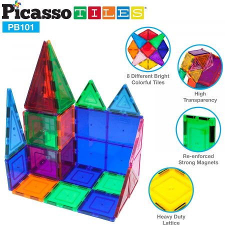 Set PicassoTiles 101 Piese Magnetice De Construcție Cu Geantă De Transport [3]