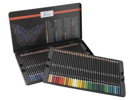 Noutati - Set profesional 72 creioane colorate, in cutie metalica, Fine Art, Nassau