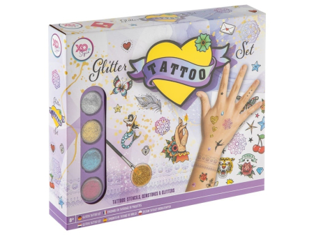 Noutati - Set tatuaje temporare cu sabloane si sclipici pentru copii, Grafix