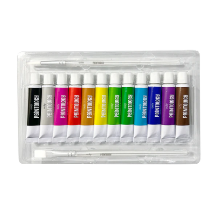 Set vopsele acrilice Paintology, 12 culori clasice si 2 pensule [3]