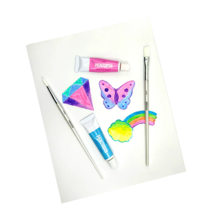 Set vopsele acrilice Paintology, 12 culori pastel si 2 pensule [5]