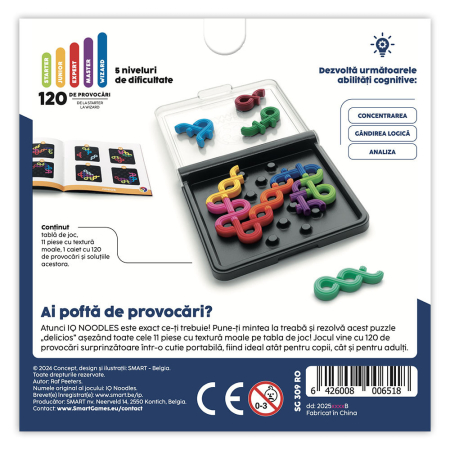 Smart Games - IQ Noodles, joc de logica cu 120 de provocari, 7+ ani, editie lb. Romana [1]