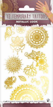 5-7 ani - Tatuaje metalice Mehndi
