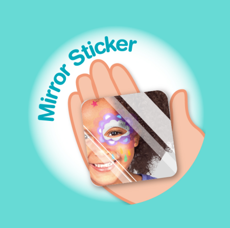 Trusa make-up pictura fata cu sabloane incluse - sase culori non-alergice - curcubeu si stele [2]