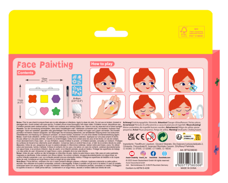 Trusa make-up pictura fata cu sabloane incluse - sase culori non-alergice - flori si fluturi [1]