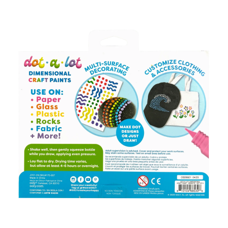 Vopsea 3D pentru tehnica punctului – Dot-a-Lot, set de 8 culori Brights [6]