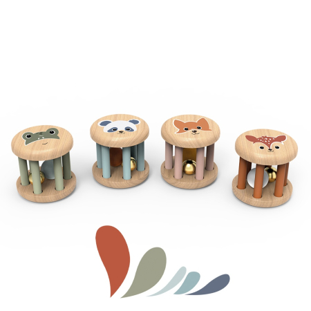 Copii mici - Zornaitoare rotativa din lemn, Speedy Monkey