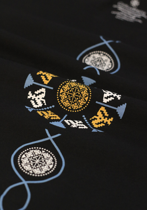 Tricou Coloană Tradițională, bărbat, culoare neagră CRP49 [3]