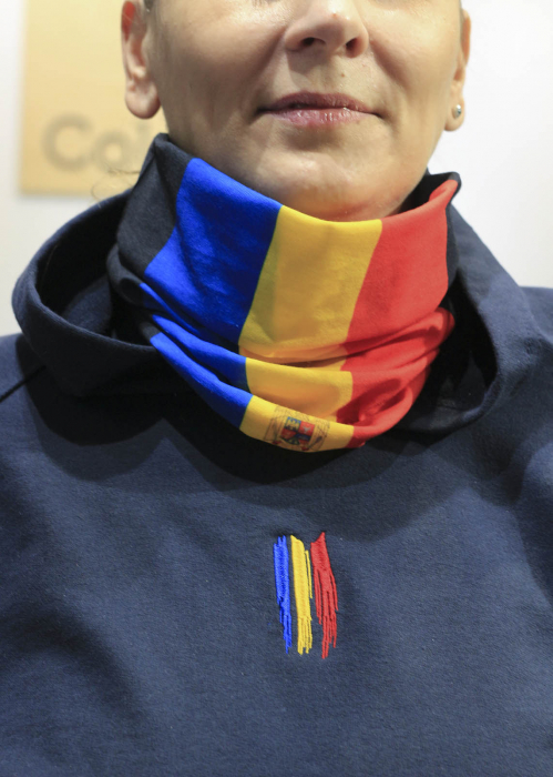 Bandană Romania Tricolor, material tehnic sport, culoare bleumarin, CA100 [2]