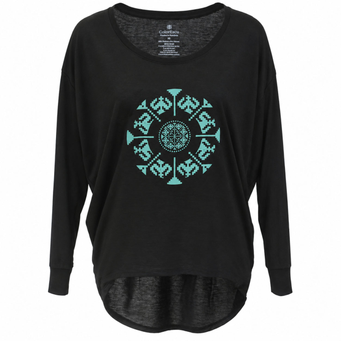 Bluza Simbol Tradițional, damă, material subțire, culoare neagră, CIR130 [1]