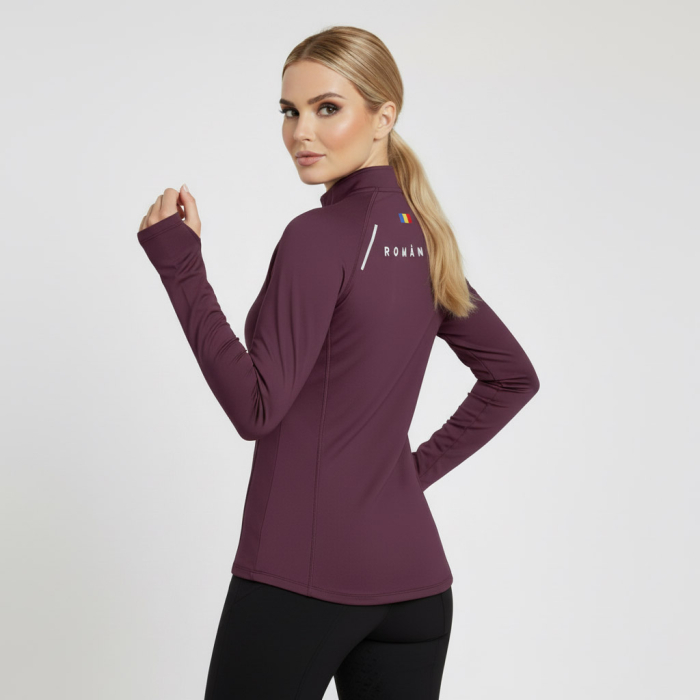 Bluză termică România, dama, culoare visiniu pruna, material tehnic sport CS60 [3]