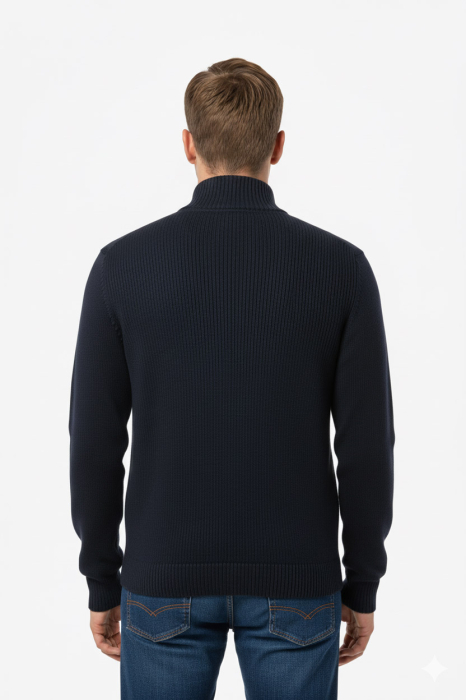Cardigan cu fermoar, bărbat, culoare bleumarin CH25 [4]