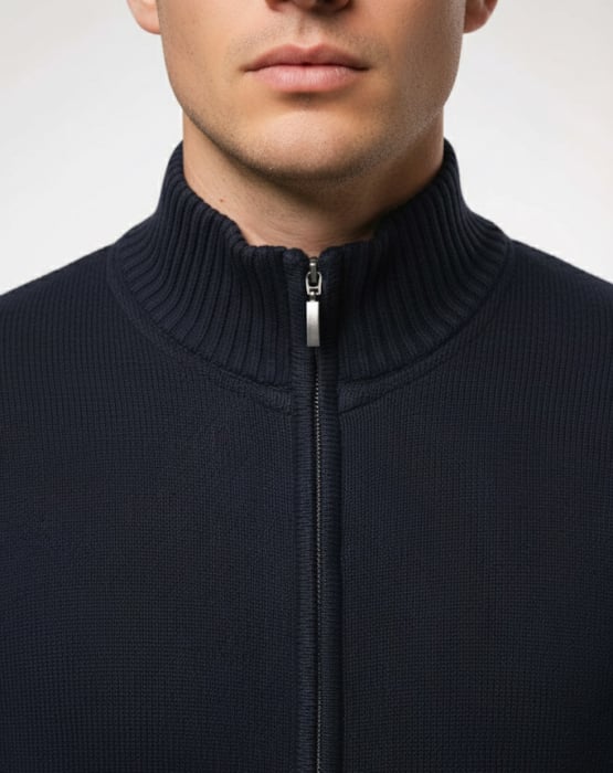 Cardigan cu fermoar, bărbat, culoare bleumarin CH25 [3]