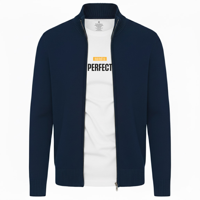 Cardigan cu fermoar, bărbat, culoare bleumarin CH25 [2]