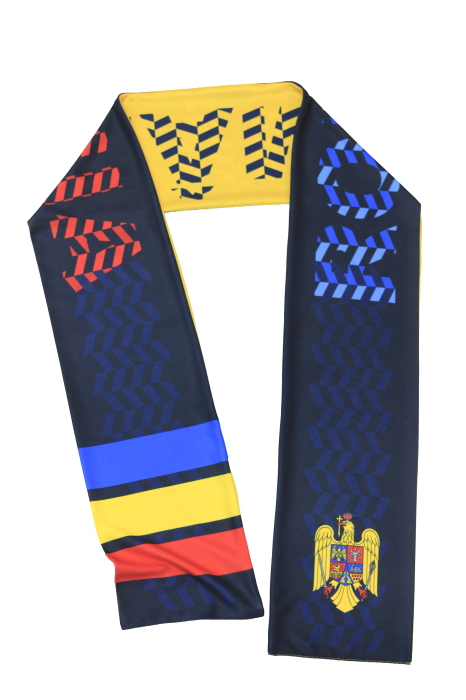 Eșarfă tricoloră România, culoare bleumarin/galbenă, CA103 [4]