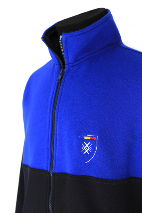 Bluză cu fermoar Simbol România, broderie, bărbat, culoare albastru/breumarin CH16 [2]