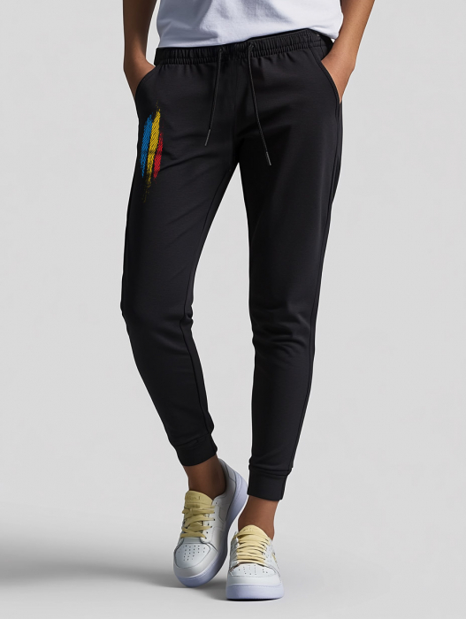 Pantalon de trening România Suflet Tricolor, damă, culoare neagră CA116 [2]