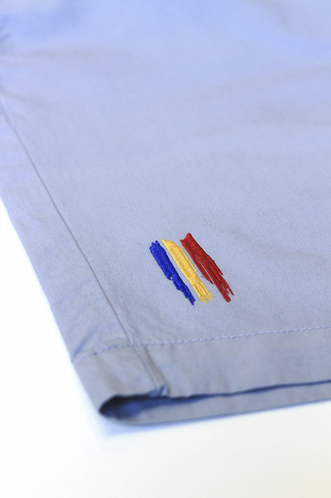 Pantaloni scurți casual Tricolor, broderie, culoare bleu, CA93 [3]