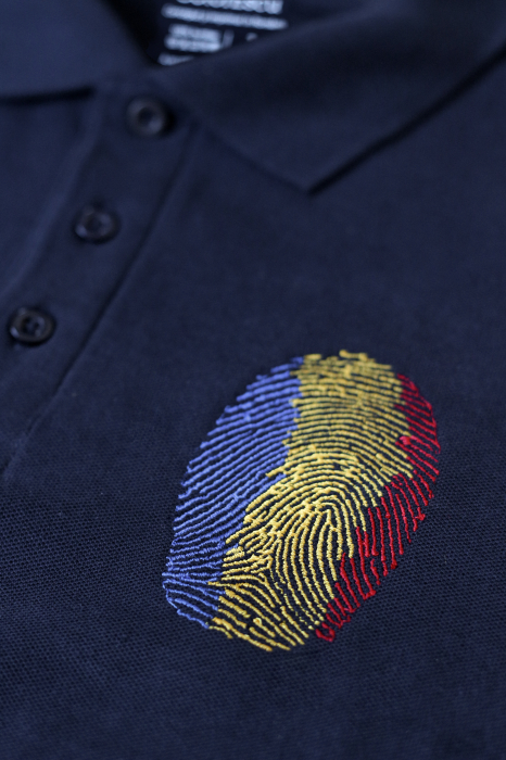 Tricou Amprentă România, polo, broderie, densitate mare, bărbat, culoare bleumarin [3]