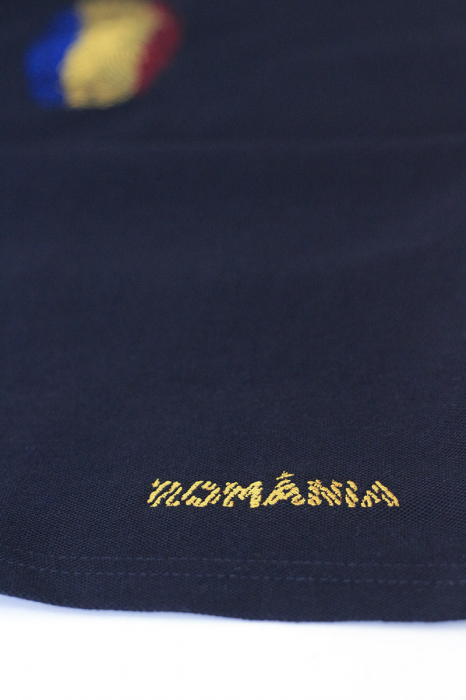 Tricou Amprentă România, broderie, bărbat, culoare bleumarin [3]