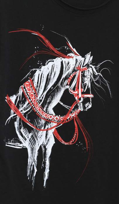 Tricou Calul fermecat, damă, culoare neagră, CP43 [2]