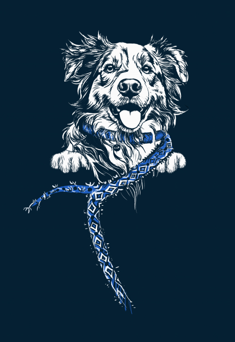 Tricou Cățel prieten bun, damă culoare bleumarin, CIR148 [2]