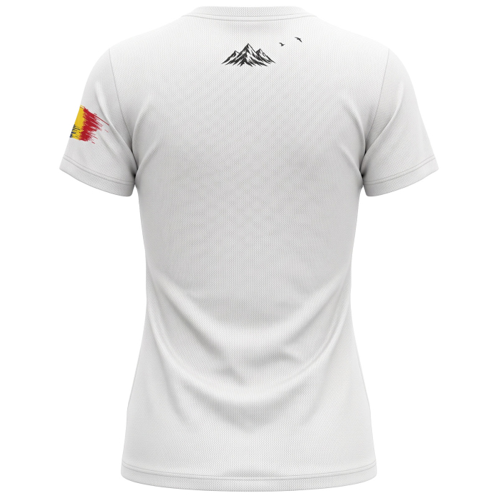 Tricou de trekking munte, "Pe culmi" material tehnic sport, damă, culoare albă CS74 [2]