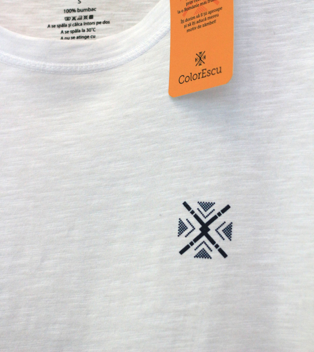Tricou bumbac, din colecția Esențial, bărbat, culoare albă [2]