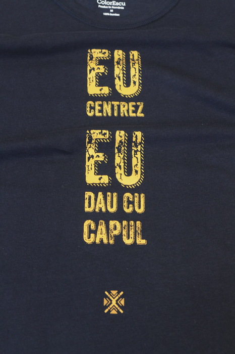 Tricou Eu centrez, eu dau cu capul, bărbat, culoare bleumarin, CT57 [2]