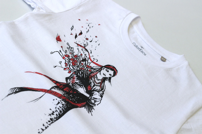 Tricou Fata cu maci, copii, culoare alba, CIR145 [2]