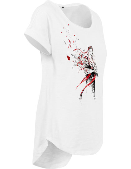 Tricou Fata cu maci, dama, culoare alba, CIR142 [2]