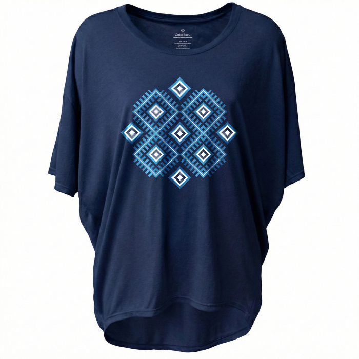 Tricou Iubesc Românește, damă, culoare bleumarin, CIR156 [1]