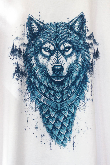 Tricou Lup, bărbat, culoare albă, CDAC123 [3]