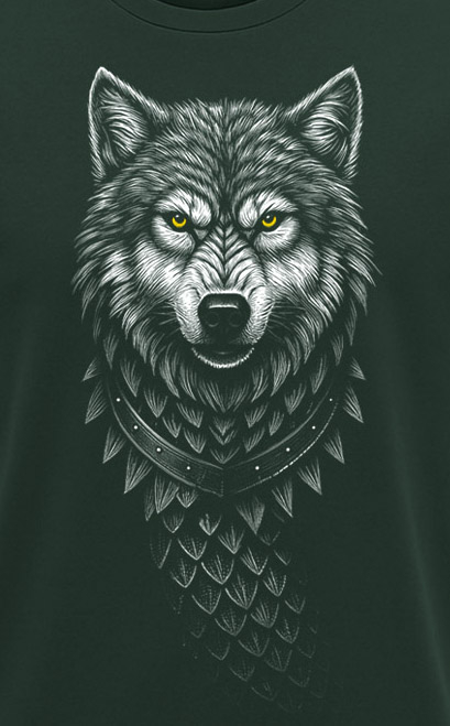 Tricou Lup, bărbat, culoare verde închis CDAC119 [2]