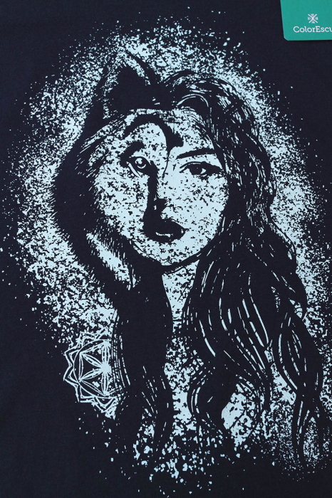 Tricou Lupoaică, damă, culoare bleumarin, CDAC115 [2]