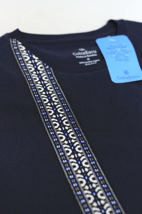 Tricou Motive Țesute, bărbat, culoare bleumarin, CRP114 [2]