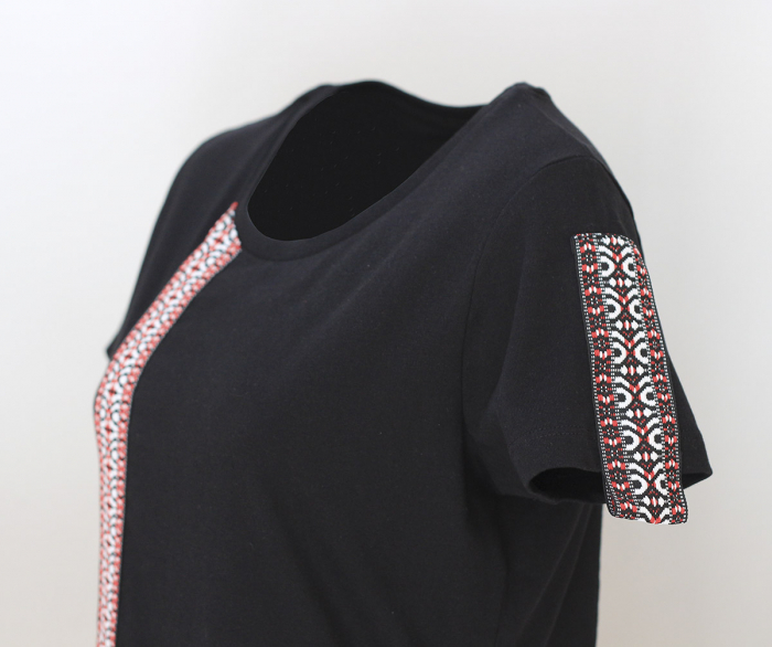 Tricou Motive Țesute, CIR104, damă, culoare neagră [4]