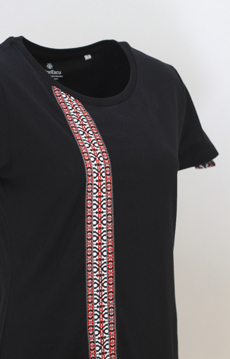 Tricou Motive Țesute, CIR104, damă, culoare neagră [2]