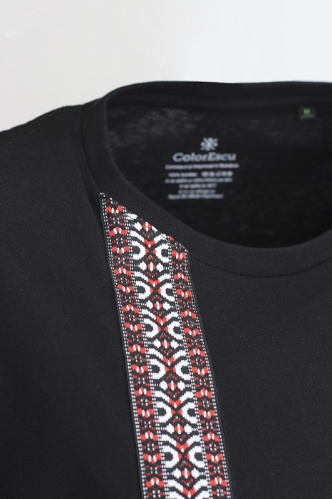 Tricou Motive Țesute, CRP94, barbat, culoare neagră [3]