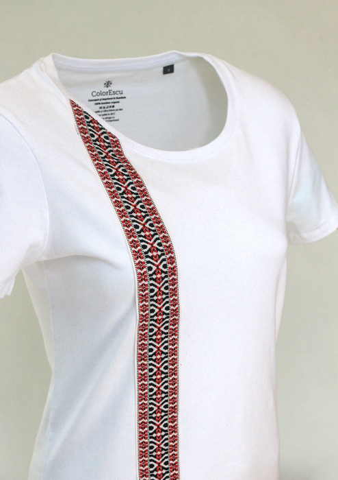 Tricou Motive Țesute, damă, culoare albă CIR149 [2]