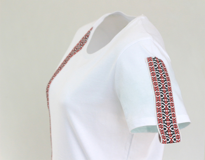 Tricou Motive Țesute, damă, culoare albă CIR149 [3]