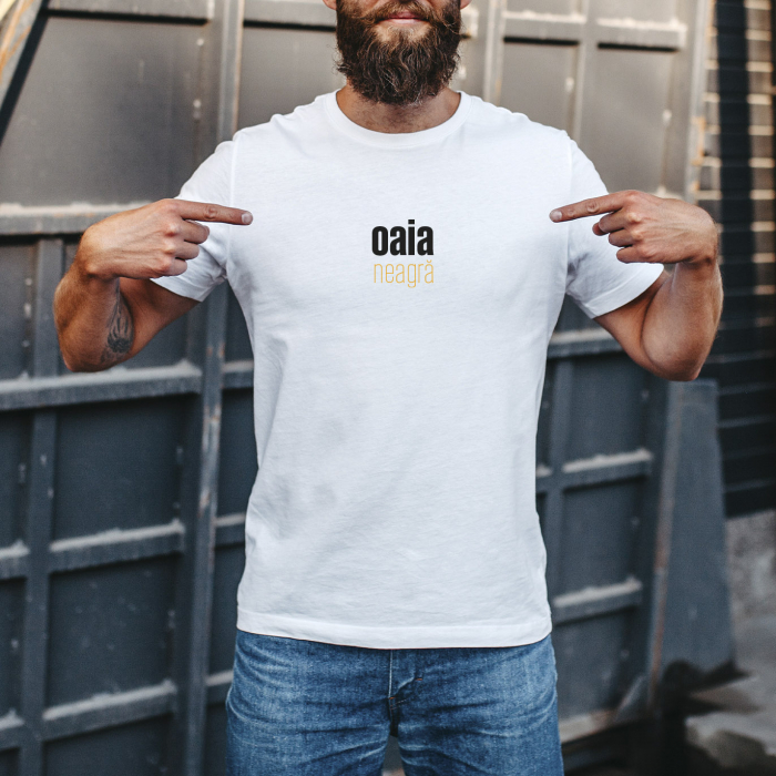 Tricou, Oaia neagră, bărbat, culoare albă,  CT72 [2]